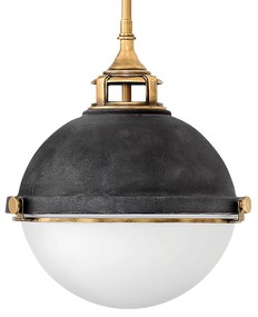 Lampadario Contemporaneo Fletcher Acciaio Zinco Antico Ottone 2 Luci E27