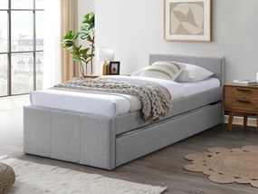 Letto a scomparsa 90 x 190 cm Tessuto Grigio - DORITALO