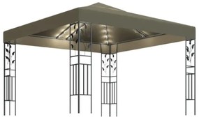 Gazebo con Luci LED a Stringa 3x3 m Grigio Talpa