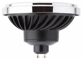 Lampada AR111 15W, Angolo 45°, Nera Colore  Bianco Caldo 2.700K