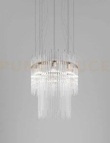 Diadema sospensione 60b cristallo bronzo satinato 8 luci attacco e27