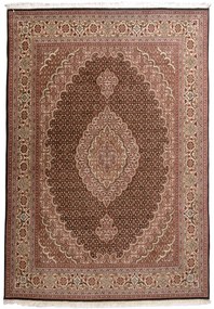 Tabriz Tappeto 150 x 210 Nero (Iran) Annodato A Mano