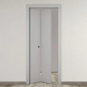 Porta tamburata pieghevole a libro simmetrica Cinder grigio L 80 x H 210 cm sinistra