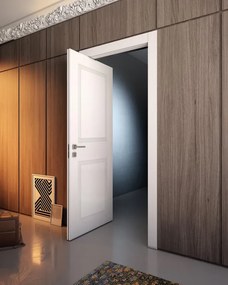Porta interna rototraslante Monaco in legno laccato colore bianco, L 80 x H 210 cm, apertura a sinistra