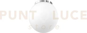 Mars plafoniera montatura cromo vetro bianco d.20 cm 1 luce attacco...