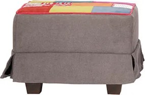Pouf imbottito 57x41 h sfoderabile tessuto patchwork Tortora