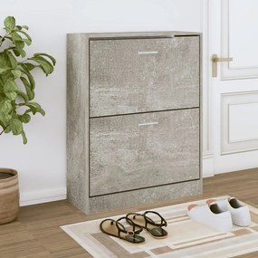Scarpiera Grigio Cemento 63x24x81 Cm İn Legno Multistrato /