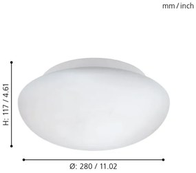 Eglo 81636 - Plafoniera ELLA 1xE27/60W/230V