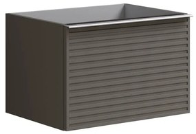 Mobile da bagno sospeso sotto lavabo L 60 x H 40 x P 45.5 cm grigio laccato opaco, 2 cassetti Pixel stripes
