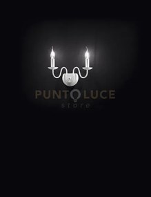 Applique in metallo verniciato bianco ducale 2 luci attacco e14