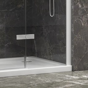 Porta doccia 130cm battente e fisso colore bianco | KT4000B - KAMALU
