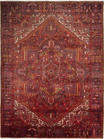 Heriz Tappeto 260 x 340 Rosso (Iran) Annodato A Mano