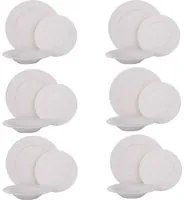 Servizio 18 pezzi tavola porcellana Lobelia bianco