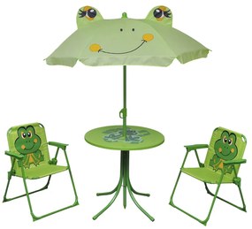 Set Da Bistrot Da Giardino Per Bambini Con Ombrellone Verde /