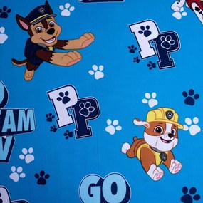 Lenzuolo con angoli per bambini blu in cotone 90x200 cm Paw Patrol – Jerry Fabrics