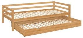 Letto da bambini estraibile di colore naturale in pino massiccio 90x200 cm Alpi – Støraa