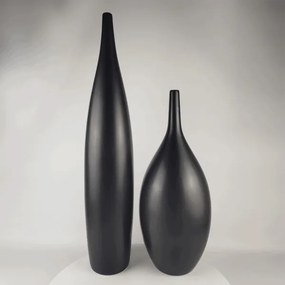 Vaso in ceramica 70 cm, nero opaco