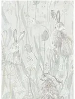 Hasen Tapete Dune Hares von Sanderson - Mist/ Pebble