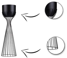 Vaso da fiori in metallo LOFT 68x20 cm nero