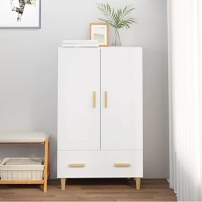 Credenza Bianca 70x31x115 Cm İn Legno Ingegnerizzato /
