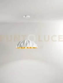 Prisma sospensione in metallo e plastica bianco opaco + oro opaco 1...