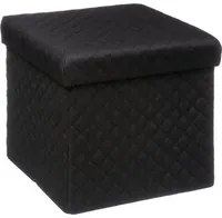 Pouf contenitore pieghevole nero 31x31 cm