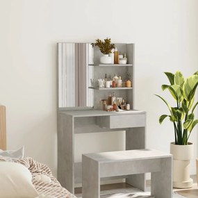 Toeletta Con Specchio Grigio Cemento 74,5x40x141 Cm /