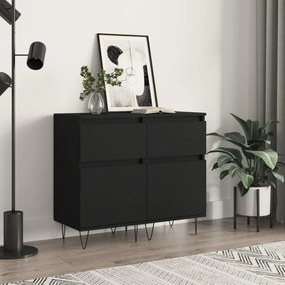 Credenze 2 Pz Nere 40x35x70 Cm İn Legno Multistrato /