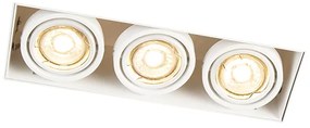 Set di 6 faretti da incasso bianchi regolabili senza cornice 3 luci - Oneon