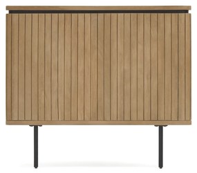 Kave Home - Testiera Licia in legno massello di mango e metallo verniciato nero per letto da 90 cm