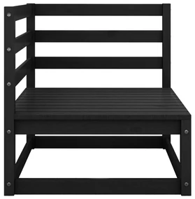 Set divani da giardino 13 pz nero in legno massello di pino