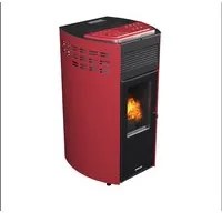 Erica stufa a pellet canalizzata 10,8kw in acciaio e ghisa rosso Lincar