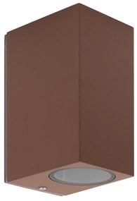 Applique Quadrata Bidirezionale IP65 - GU10 Mattone Corten