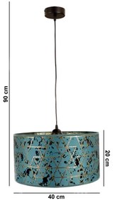 Lampadario su corda REZO 1xE27/60W/230V turchese