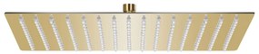 Testa Doccia A Pioggia Acciaio Inox 40x30 Cm Rettangolare Oro /