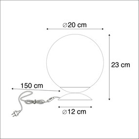 Lampada da tavolo Art Déco in ottone con vetro rosa - Pallon