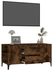 Mobile porta tv rovere fumo 102x44,5x50 cm in legno multistrato