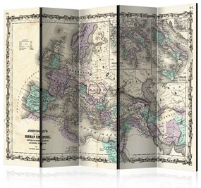 Paravento Impero Romano di Johnson - mappa dei continenti in stile retro