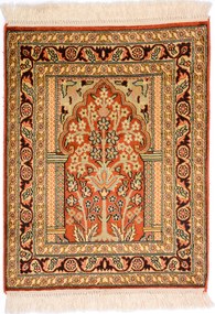 Cashmere Silk Tappeto orientale 60 x 50 Beige (Indian) Annodato A Mano