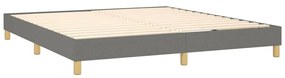 Letto a molle materasso e led grigio scuro 160x200cm in tessuto