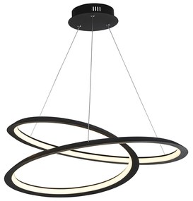 Lampadario Moderno Vortice Ii Acciaio Nero Silicone Bianco Led 41,13W 3000K