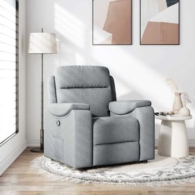 Poltrona Reclinabile İn Tessuto Grigio Chiaro /