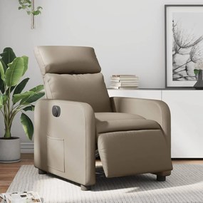 Poltrona Reclinabile Elettrica Cappuccino İn Similpelle /