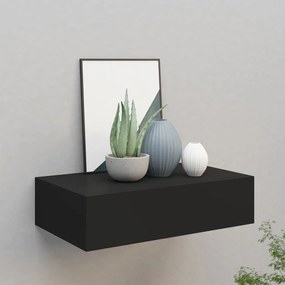 Scaffale Con Cassetti Da Parete Nero 40x23,5x10 Cm İn Mdf /