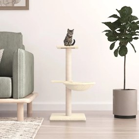 Albero Per Gatti Con Tiragraffi İn Sisal Crema 72 Cm /