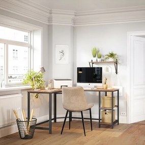 Scrivania angolare SOLEA marrone/nero