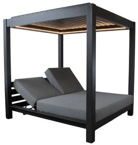 FEDRA - gazebo letto con struttura in alluminio color antracite