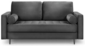 Divano in velluto grigio scuro, 174 cm Santo - Milo Casa