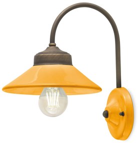 Applique Vintage Colors Ferro E Ceramica Giallo 1 Luce E27