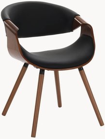 Sedia con braccioli in similpelle effetto legno Visby 2